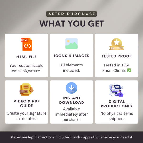 Instant Download Digital Email Signature