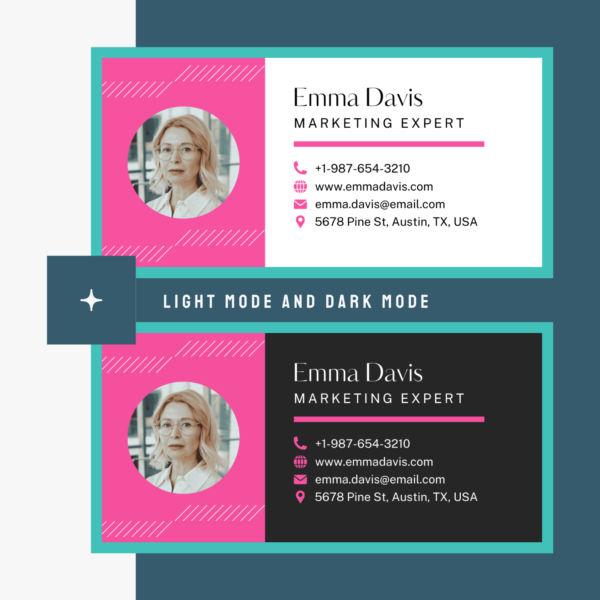 HTML Email Signature with Light and Dark Mode Adaptability