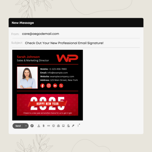 Happy New Year 2025 HTML Email Signature in Email Preview