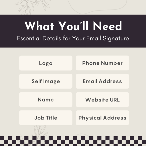 HTML Email Signature - Requirements for Creation