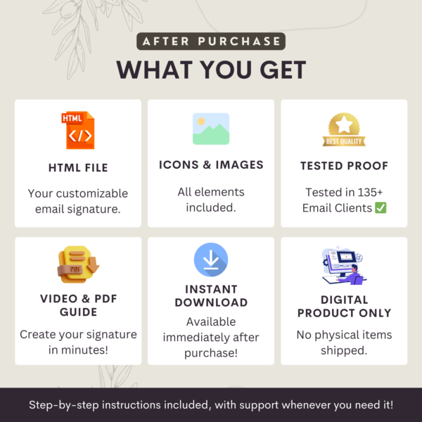 HTML Email Signature - What You Get After Purchase